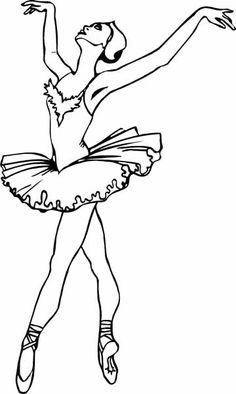 a black and white drawing of a ballerina