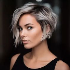 Gorgeous bob hairstyle ideas | Trendy hairstyle ideas Edgy Short Haircuts, Chin Length Hair, Messy Short Hair, Trendy Short Haircuts, Edgy Short Hair, Bob Hairstyles For Fine Hair, Short Layered Haircuts, Haircuts For Fine Hair