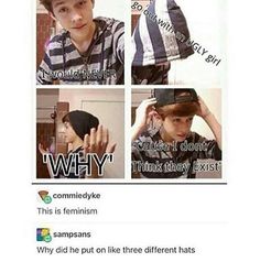 the boy is wearing a hat and has four different pictures on his face, including one with