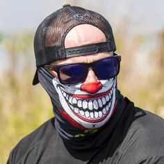 The Clown Face Shield™ is an SA Co. Classic Women's Balaclava, Motorcycle Face Mask, Head Bandana, Clown Face, Hiking Men, Mens Beanie Hats, Nose Mask, Headband Men, Helmet Liner