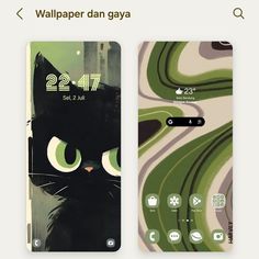 two cell phones side by side with the same wallpaper on one and the other