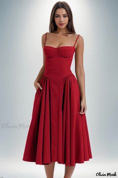 Olivia Mark - Vintage Courtly Dopamine Slip Dress with Retro Maxi Skirt Suspenders Skirt, Feminine Clothes, Vintage Long Dress, Red S, Strapless Maxi, Strapless Maxi Dress, Hem Skirt, Sleeveless Floral Dress, Maxi Gowns