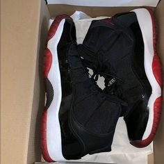 Air Jordan 11 Retro (Gs) "2012 Release" 378038 010 | Black, Varsity Red-White | 2012 *Only Worn A Handful Of Times - Ships In Original Jordan Box ***Rare Find*** Jordan Sports Shoes With Air Cushioning And Round Toe, Jordan Shoes With Air Cushioning For Streetwear, Jordan 11 Cherry, Plush Pajama Pants, Jordan 11 Bred, Red Jordans, Shiny Shoes, Black Jordans, Pretty Shoes Sneakers