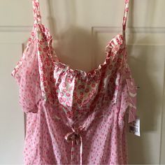 So Pretty And Feminine This Nighty Pink And Cream Floral Print Polyester Machine Wash A Great Gift For Someone You Love, Including Yourself! Large Nwt Spring Sleepover Sleepwear With Spaghetti Straps, Spring Sleepwear Camisole For Sleeping, Pink Camisole Nightgown For Spring, Flirty Pink Sleepwear For Sleepovers, Cute Spring Camisole Sleepwear, Spring Sleepwear Camisole For Sleepovers, Spring Sleepover Camisole Nightgown, Cute Spaghetti Straps Sleepwear For Bedtime, Cute Sleepwear With Spaghetti Straps For Bedtime