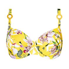 Demi-cup fitting bikini top LISE CHARMEL Jardin Délice Summer Swimwear With Removable Cups For Swimming, Underwire Swimwear With Removable Cups, Summer Swimwear With Removable Cups, Chantal Thomass, Demi Cup, Mens Tights, Curvy Kate, Bra Brands, Dita Von