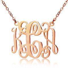 It is time to make a statement with this Large Monogram Necklace in 18K Rose Gold Plated Silver. This beautiful Rose Gold Monogram necklace measures over two inches and can be fully personalized with up to three initials of your choosing. The pendant comes on a very sturdy Rollo Chain, also plated in 18K Rose Gold.*This custom made item may take up to 14 days for delivery.Material: 18k Rose Gold Plated Sterling Silver 0.925Thickness: 0.7mm/0.03"Height of Pendant: 45mm x 52mm (1.8" x 2")Chain Sty Alexis Bellino, Monogram Necklace Gold, Silver Monogram, Fingerprint Jewelry, Necklace Initial, Monogram Ring, Monogram Jewelry, Gold Monogram, Monogram Necklace