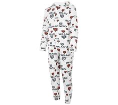 If you eat, sleep, and breathe football, you can do it all in this cozy NFL hooded jumpsuit -- the perfect game-day uniform for showing off your pride (and your playful personality). White Sporty Onesie For Sports, Casual White Onesie For Sports, White Casual Onesie For Sports, Union Suit, Nfl Chicago Bears, Pajama Suit, Lined Hoodie, Nfl Gear, Sleepwear & Loungewear