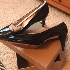 Excellent Condition, Worn Once, Has Nike Air Insoles Inside For Comfort Size 12 Heels, Black Patent Leather Pumps, Patent Leather Pumps, Cole Haan Shoes, Black Patent Leather, Leather Pumps, Shoes Black, Cole Haan, Shoes Women Heels