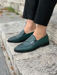 Stanoss Green Buckle Shoes | VICLAN Official Shoes, Gents Shoes, Business Casual Shoes, Gentleman Shoes, Moccasins Mens, Stylish Mens Outfits, Buckle Shoes, Men Fashion Casual Outfits, Mens Shoes Boots