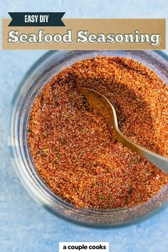 an easy diy seafood seasoning recipe in a glass bowl