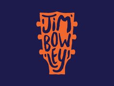 an orange and blue logo with the words jimmy bowley on it's side