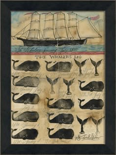 Spicher & Company MI The Whalers Log 94278 Folk Art Whale, Dark Nautical Aesthetic, Sailor Aesthetic, Dark Nautical, Fisherman Aesthetic, Nautical Aesthetic, Lighthouse Keeper, Sperm Whale, Whale Art