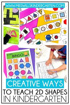 different activities to teach shapes in children's art and crafts