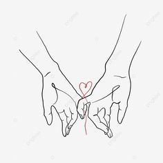 two hands holding each other with a heart drawn on them