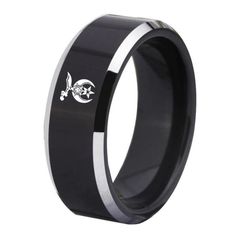 Shriners  Ring - Black Tungsten - Bricks Masons Personalized Black Stainless Steel Rings, Adjustable Black Engraved Ring, Black Stainless Steel Engraved Ring, Black Stainless Steel Engraved Ring As Gift, Black Stainless Steel Engraved Ring For Gift, Black Adjustable Engraved Promise Ring, Black Anniversary Rings With Engraving Option, Personalized Black Engraved Ring For Anniversary, Black Engraved Ring For Formal Occasions