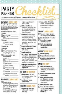 a party planning checklist with polka dots on the bottom and yellow lettering that says,'party planning an easy - to - use guide to successful sol