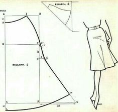 a drawing of a woman's dress with measurements