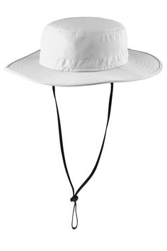 Outdoor Wide-Brim Hat - WHITE - S/M | Port Authority Outdoor Wide-Brim Hat in White Size Small/Medium | Polyester Blend Water Fabric, Medical Bag, Port Authority, Olive Leaf, Insect Repellent, Backpack Tote Bag, Work Wear Women, Wide Brimmed Hats, Woven Dress