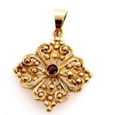 Vintage 14k Gold 4.1 Gram Pendant Round Ruby Gem Stone Circa 1970 .  Chain not included, Condition is Pre-owned.  Shipped with USPS First Class Package. Cross Jewelry, Red Ruby, Gem Stone, Gold Set, Metal Jewelry, Belly Button Rings, Jewelry Necklace Pendant, Ruby, Angeles