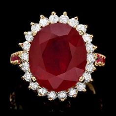 For Sale on 1stDibs - 10.70 Carats Natural Red Ruby and Diamond 14K Solid Yellow Gold Ring Total Red Ruby Weight is: Approx. 10.10 Carats Ruby Measures: Approx. 14.00 x 12.00mm Yellow Gold Mens Rings, Tie Ideas, White Diamond Ring, Etsy Gold Ring, Diamond Cocktail Rings, Natural Tanzanite, Natural Blue Sapphire, Red Ruby, Yellow Gold Ring