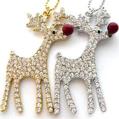 Crystal The Red-Nosed Reindeer Pendant Long Necklace #1386Item Features :.Authentic Czech crystals fashion jewelry .Shining reindeer charm.Take your style to the next level with this cute trend.Great as every day work or casual necklace Item Specifications :.Handmade in Korea.100% brand new with high quality.Crystal and metal .Measures approx 0.78 × 1.77 inches (2 × 4.5 cm) of pendant and 31.49 inches (80 cm) in length.Weight approx 0.38 oz (11 g)Colors may appear slightly different through this Casual Necklaces, Crystal Fashion, Christmas Accessories, Red Nosed Reindeer, Czech Crystal, Day Work, Jewelry Unique, Long Necklace, Crystal Rhinestone