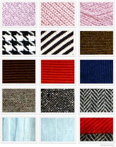 many different colors of knitted fabric