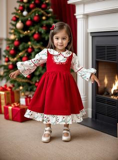 ✿ABOUT THIS DRESS ✓ Presenting a Simple and Elegant Dress! Behold our red Christmas dress, a unified design with white shirt-like sleeves adorned with a charming Holly pattern. ✓ Crafted as a singular ensemble, our dress combines white floral-patterned cobe crepe fabric with luxurious red silk alpaca fabric. ✓ The tutu skirt infuses a playful touch, while the cotton lining guarantees both comfort and breathability. ✓You can create a sibling combo with this set, you can reach our red set for boys Red Dress-up Dresses For Winter, Fitted Christmas Dress For Dress-up Occasions, Red Festive Holiday Dress, Red Winter Dress For Dress-up Occasions, Long Sleeve Festive Christmas Dress, Festive Long Sleeve Christmas Dress, Festive Sleeveless Christmas Dress, Red Holiday Dress For Festive Occasions, Sleeveless Festive Christmas Dress