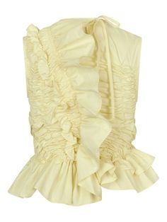 Cecilie Bahnsen Geo Ruffled Top - Farfetch Sequins Top Outfit, Carrie Bradshaw Outfits, Cloth Collection, Frills And Ruffles, Ibiza Outfits, Cecilie Bahnsen, Italy Outfits, Ruffles Fashion, Ruffled Top