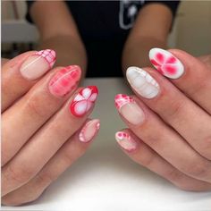 Vacation Pink Nails, Easy But Cute Nail Designs, Cute Blooming Gel Nails, Blooming Gel Nail Art Short Nails, Pink Hawaiian Nails, Fun Nail Inspo Almond, Nail Designs Blooming Gel, Pink Blooming Gel Nails, Summer Nail Almond