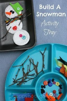 an image of a snowman activity tray