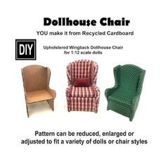 three different types of chairs with the text dohlotate chair you make it from recycled cardboard