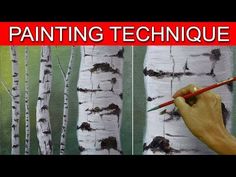 painting technique for beginners to learn how to paint birch trees