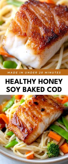 Image for Healthy Honey Soy Baked Cod Healthy Fish Recipes, Seafood Meals, Healthy Honey, Honey Soy, Fish Recipes Healthy, How To Cook Fish, Weeknight Dinner, Fish Recipes, Food Ideas