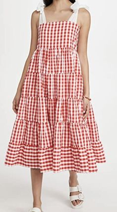 #ad Great Shopping Sister Jane Love Note Gingham tiered dress size small Excellent!, Dresses Gingham Trend, Dress Street Style, Gingham Midi Dress, Pippa Dress, Cotton Wrap Dress, Sister Jane, Jane Clothing, Love Note, Daytime Dresses