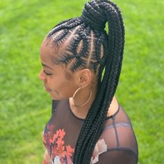 Feed In Braids Hairstyles, Goddess Braids Hairstyles, African Hair Braiding Styles, Braided Cornrow Hairstyles, Braids Hairstyles Pictures, Stitch Braids, Braided Ponytail Hairstyles, Cool Braid Hairstyles, Hair Ponytail Styles