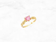 Our beautifully crafted 14K Gold Pink Heart Gem Ring features a simple and sleek design that compliments any outfit. PINK HEART GEM RING * Material: 14K Yellow Gold * Gemstone Type: Cubic Zirconia SHOP CONFIDENTLY * Real 14K Gold, Never Filled or Plated * Hand Stamped for Authenticity * Durable and Handcrafted w/ High Quality * Secure Shipping, Easy Returns * Packaged With Free Gift Box ----------------------------------------- NEED HELP WITH AN ORDER? We're here to help you. Contact us for imme Elegant Pink Gold Heart Promise Ring, 14k Gold Heart Cut Birthstone Promise Ring, 14k Gold Heart Ring With Center Stone For Promise, Yellow Gold Solitaire Heart Ring For Promise, Elegant Pink Gold Heart Ring, Pink Gold Heart Ring For Promise, Fine Jewelry, Gold Heart Ring With Accent Stones For Promise, Pink Gold Heart Promise Ring In Fine Jewelry Style, Gold Heart Ring With Accent Stones Fine Jewelry