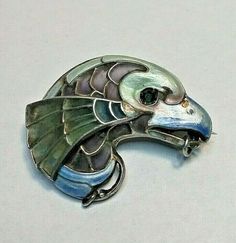 Meyle&Mayer Brooch Art Nouveau Germany Jugendstil 900 Silver Depose Enamel Eagle | eBay Brooch Art, Nouveau Jewelry, Owl Jewelry, Art Nouveau Jewelry, Gold Brooches, Owl Art, Brooches, Art Nouveau, Vintage Jewelry