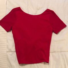 Cute Red Hollister Shirt With A Twisted Back Design. Never Worn- New With Tags! Perfect For The Holiday Season. Cheap Red School Tops, Red Fitted Trendy T-shirt, Red Fitted Cotton Tops, Trendy Fitted Red T-shirt, Trendy Fitted Red Tops, Red Stretch Summer Tops, Trendy Stretch Red Tops, Red Stretch Tops For Spring, Stretch Red Top For Spring