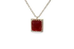 An elegant looking January birthstone necklace handmade with a Garnet pendant and finished in Sterling silver. This creation suits well with any of your pleasing outfits. A red square pendant necklace that will be a lovely gift for January-born ladies. An exquisite and stunning handcrafted jewelry piece. Finish is customizable to other materials Can be purchased in different necklace lengths Nickel Free and Tarnish Resistant Thoughtfully packaged with a fancy gift kit Product specifications Jewe January Birthstone Necklace, Square Pendant Necklace, Red Square, Fancy Gifts, Garnet Pendant, January Birthstone, Square Pendant, Garnet Gemstone, Birthstone Necklace