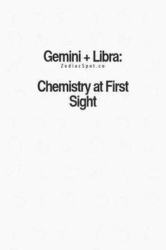 the cover of germini and libra's book, chemistry at first sight