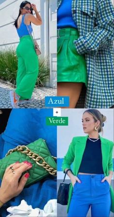 Green Top Aesthetic Outfit, Light Blue And Green Outfit, Blue Green Outfit Color Combos, Green Color Outfits, Green Blue Outfit, Blue And Green Outfit, Color Outfits, Blue Outfits