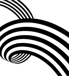 an abstract black and white design with wavy lines in the shape of a ball or sphere