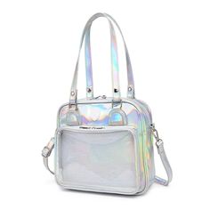 Color: White•Caramel•Wine red•Laser silver•Light pink•BlackMaterial: PU Size Length(cm)(inch) Width(cm)(inch) Height(cm)(inch) One Size 26/10.23 8/3.14 24/9.44 Trendy Silver Shoulder Bag For Everyday Use, Trendy Silver Satchel With Large Capacity, Metallic Travel Bag With Zipper Closure, Trendy Silver Rectangular Satchel, Casual Silver Backpack For School, Trendy Metallic Bags For Daily Use, Silver Backpack For Travel, Silver Backpack With Zipper Closure, Trendy Silver Portable Shoulder Bag