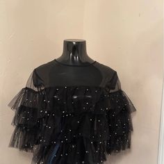 Cute Mesh Top Spring Black Blouse For Party, Black Summer Party Blouse, Spring Party Black Blouse, Spring Party Blouse In Black, Glamorous Black Tops For Spring, Black Breathable Mesh Tops, Black Mesh Y2k Tops, Glamorous Embellished Black Mesh Top, Black Mesh Top With Built-in Bra For Summer