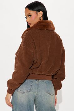 Available In Brown And Black. Jacket Collar Long Sleeve Corduroy Fur Collar Quilted Pockets Fully Lined Shell/ Faux Fur/ Lining/ Filler: 100% Polyester Rib: 99% Polyester 1% Spandex Imported | Kelis Corduroy Bomber Jacket in Brown size Medium by Fashion Nova Trendy Outerwear With Corduroy Collar And Long Sleeves, Fall Outerwear With Corduroy Collar, Brown Corduroy Outerwear For Cold Weather, Trendy Brown Outerwear With Corduroy Collar, Brown Corduroy Outerwear For Fall, Trendy Fall Outerwear With Corduroy Collar, Trendy Corduroy Outerwear For Fall, Chic Long Sleeve Corduroy Outerwear, Trendy Corduroy Winter Outerwear