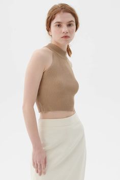 Shop Finley Knitted Crop Top at storets. Discover more Crop Tops bloggers approved as seen on Instagram Knitted Crop Top, Top Halter, Halter Crop Top, Lavender Color, Taupe Color, Knit Crop Top, Knit Crop, Racer Back, Halter Neck