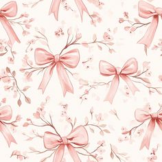 Rosie's Ribbons Wallpaper - Painted Paper Pink Bow Wallpaper, Pink Baby Nursery, Baby Nursery Wallpaper, Ios Aesthetic, Ribbon Wall, Bow Wallpaper, Pink Bow Tie, Apple Watches, Bath Girls