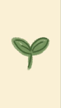 a drawing of a green leaf on a white background