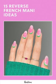 Reverse French nails are the latest trend sweeping the internet and I did some digging on why you should try it out. Here are 15 nail ideas to take to the salon or some inspo to recreate it right at home. Order Of Skincare, Reverse French Nails, Reverse French, Painting Nails, Mani Ideas, Minimalist Nail