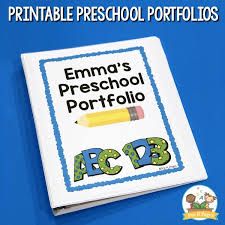 a book with an image of a pencil on it and the words, emma's preschool portfolio